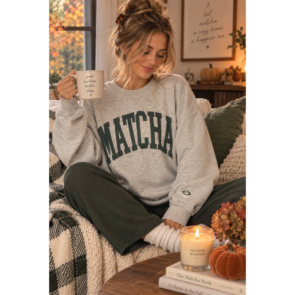 Abercrombie & Fitch Soft A&F Collection Matcha Sweatshirt M Oversized Spellout